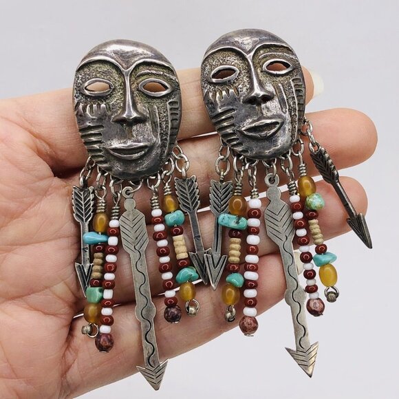 Robert Shields SPIRIT Necklace Earrings Sterling Silver Turquoise Southwestern - Picture 3 of 11